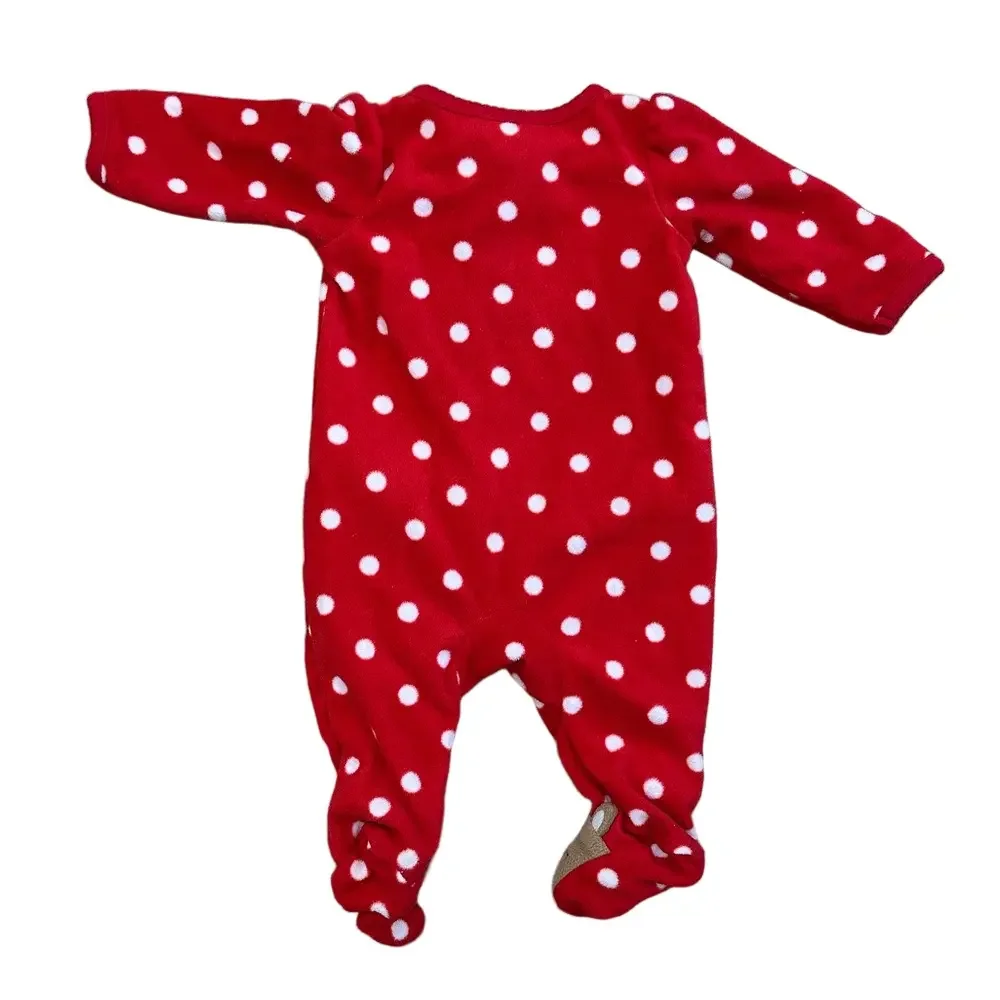 NWT Carter’s Christmas Polka Dot Sleep Onesie Size NB